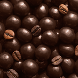 Dose mit überzogenen Kaffeebohnen